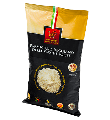 Parmigiano Reggiano Vacche Rosse 24 mesi grattugiato fresco - 0,5Kg