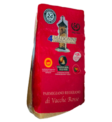 Parmigiano Reggiano Vacche Rosse 24 Mesi | 1kg | 4 Madonne Caseificio Dell’Emilia